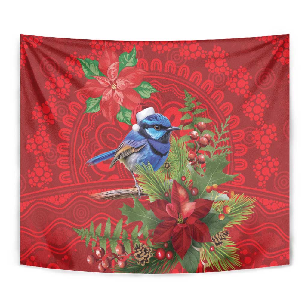 Aussie Superb Fairywren Bird Tapestry Aboriginal Inspired Christmas - Aussie Hoodie