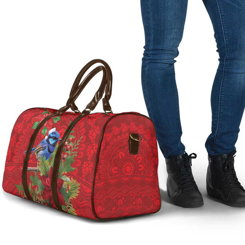 Aussie Superb Fairywren Bird Travel Bag Aboriginal Inspired Christmas - Aussie Hoodie