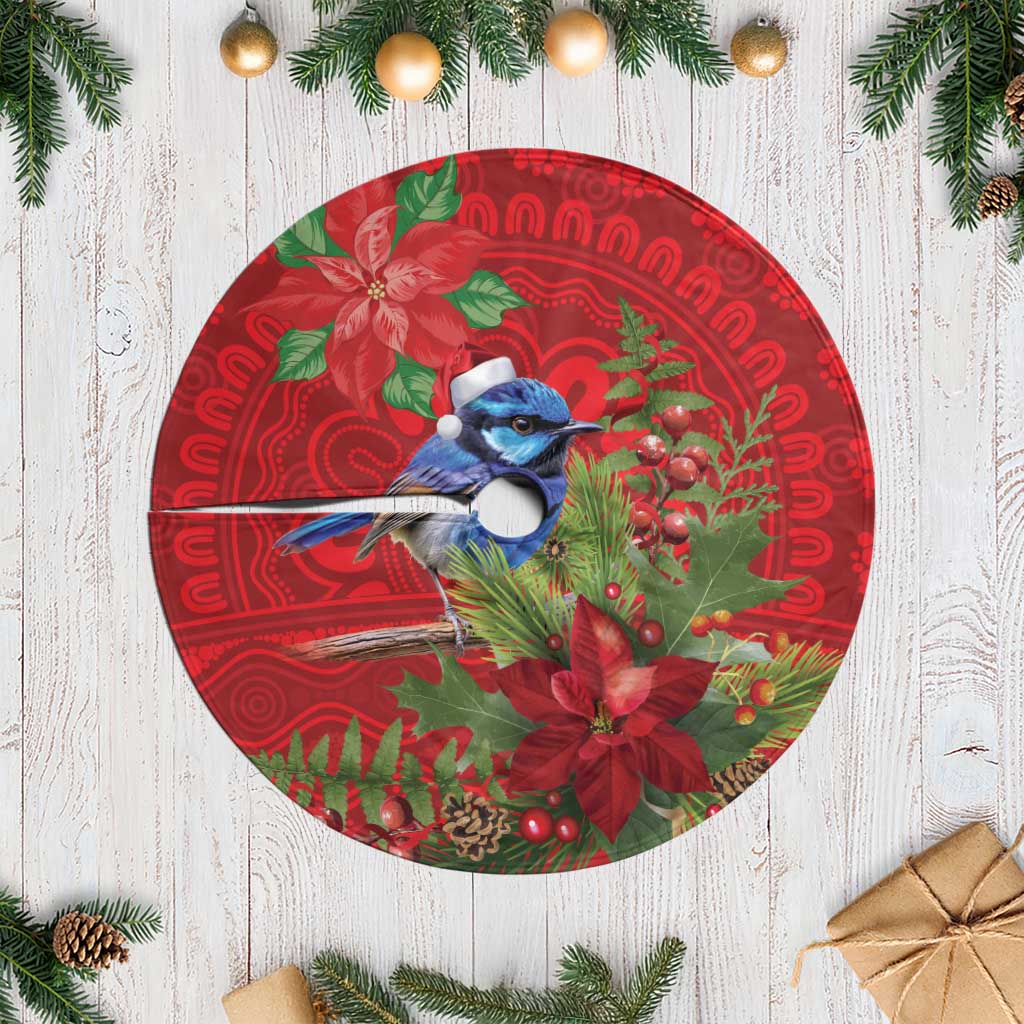 Aussie Superb Fairywren Bird Tree Skirt Aboriginal Inspired Christmas - Aussie Hoodie