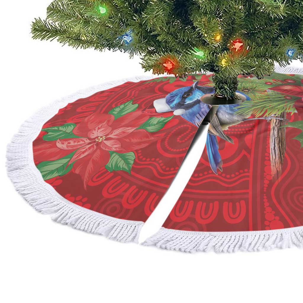 Aussie Superb Fairywren Bird Tree Skirt Aboriginal Inspired Christmas - Aussie Hoodie