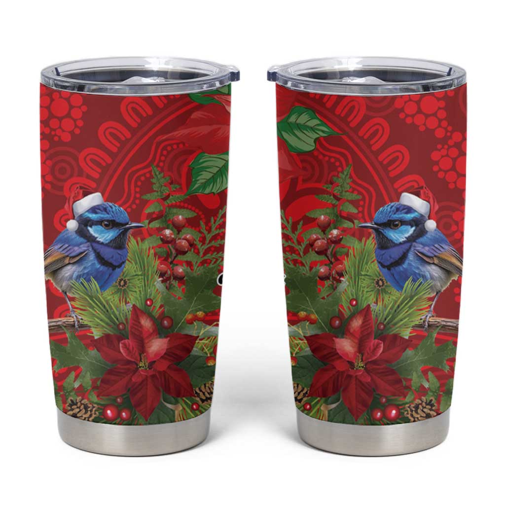 Aussie Superb Fairywren Bird Tumbler Cup Aboriginal Inspired Christmas - Aussie Hoodie