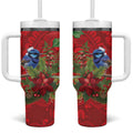 Aussie Superb Fairywren Bird Tumbler With Handle Aboriginal Inspired Christmas - Aussie Hoodie