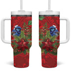 Aussie Superb Fairywren Bird Tumbler With Handle Aboriginal Inspired Christmas - Aussie Hoodie