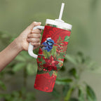 Aussie Superb Fairywren Bird Tumbler With Handle Aboriginal Inspired Christmas - Aussie Hoodie