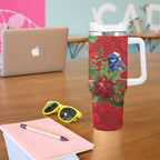 Aussie Superb Fairywren Bird Tumbler With Handle Aboriginal Inspired Christmas - Aussie Hoodie