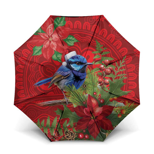 Aussie Superb Fairywren Bird Umbrella Aboriginal Inspired Christmas - Aussie Hoodie