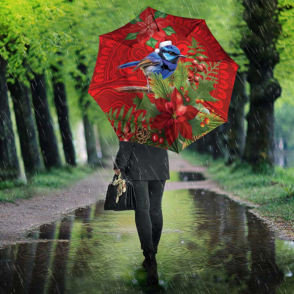 Aussie Superb Fairywren Bird Umbrella Aboriginal Inspired Christmas - Aussie Hoodie