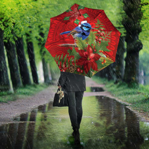 Aussie Superb Fairywren Bird Umbrella Aboriginal Inspired Christmas - Aussie Hoodie