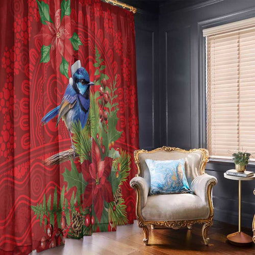 Aussie Superb Fairywren Bird Window Curtain Aboriginal Inspired Christmas - Aussie Hoodie
