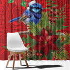 Aussie Superb Fairywren Bird Window Curtain Aboriginal Inspired Christmas - Aussie Hoodie
