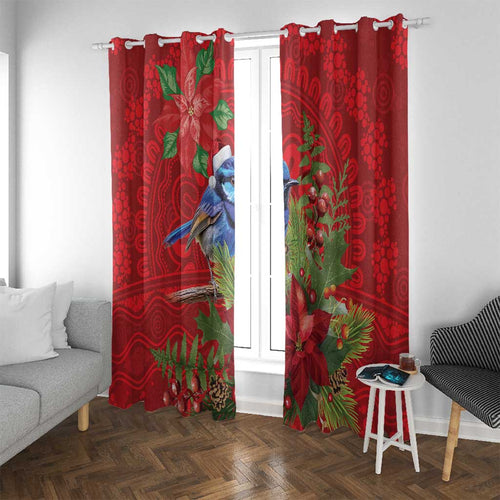 Aussie Superb Fairywren Bird Window Curtain Aboriginal Inspired Christmas - Aussie Hoodie