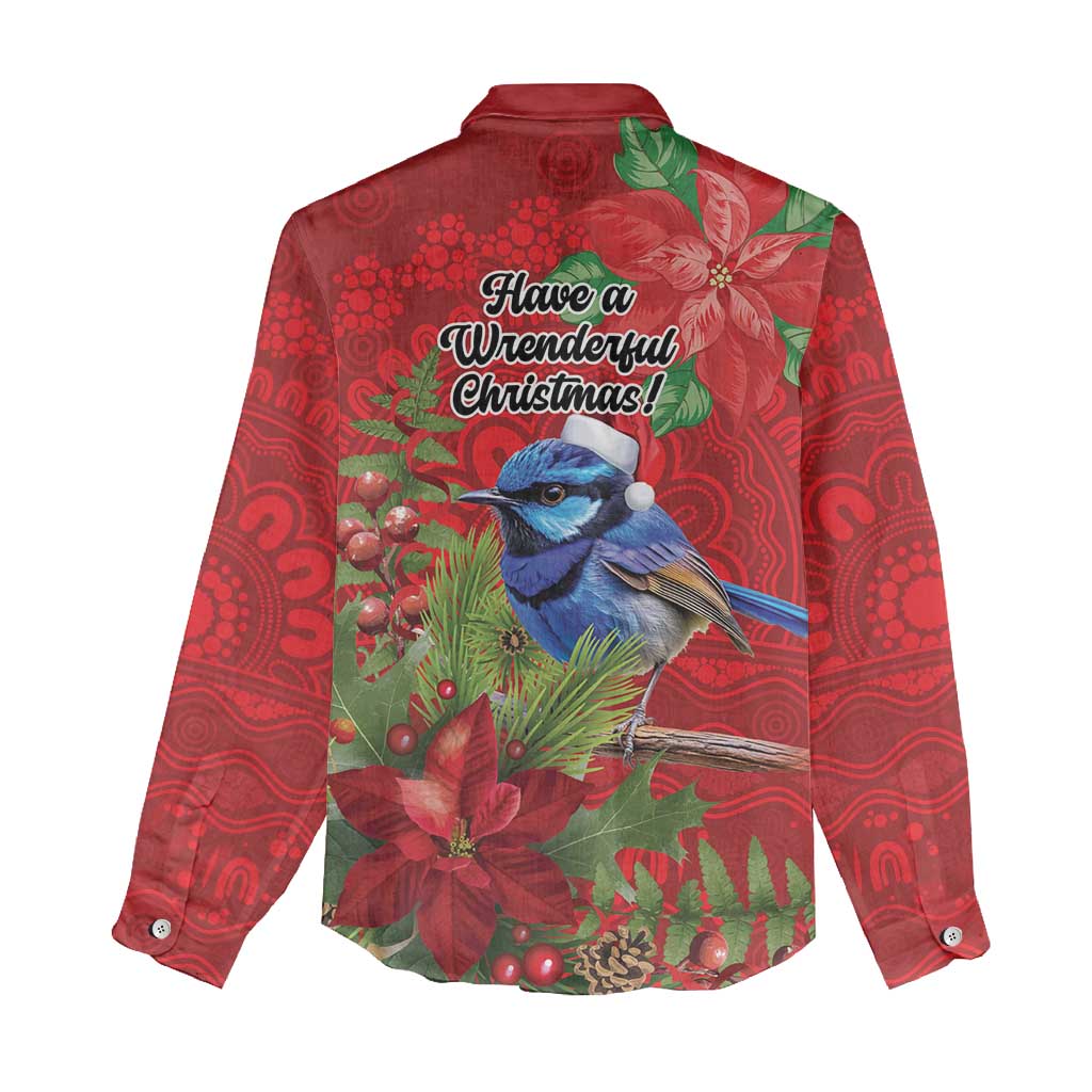 Aussie Superb Fairywren Bird Women Casual Shirt Aboriginal Inspired Christmas - Aussie Hoodie