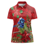Aussie Superb Fairywren Bird Women Polo Shirt Aboriginal Inspired Christmas - Aussie Hoodie