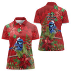 Aussie Superb Fairywren Bird Women Polo Shirt Aboriginal Inspired Christmas - Aussie Hoodie