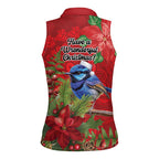 Aussie Superb Fairywren Bird Women Sleeveless Polo Shirt Aboriginal Inspired Christmas - Aussie Hoodie