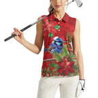 Aussie Superb Fairywren Bird Women Sleeveless Polo Shirt Aboriginal Inspired Christmas - Aussie Hoodie