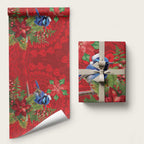 Aussie Superb Fairywren Bird Wrapping Paper Aboriginal Inspired Christmas - Aussie Hoodie
