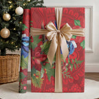 Aussie Superb Fairywren Bird Wrapping Paper Aboriginal Inspired Christmas - Aussie Hoodie