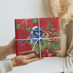 Aussie Superb Fairywren Bird Wrapping Paper Aboriginal Inspired Christmas - Aussie Hoodie