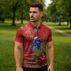 Aussie Superb Fairywren Bird Zipper Polo Shirt Aboriginal Inspired Christmas - Aussie Hoodie
