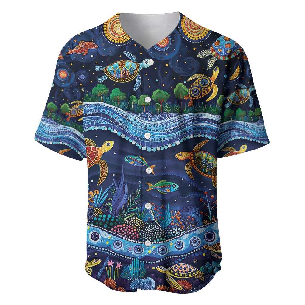 Australian Landscapes Baseball Jersey Aboriginal Dreamtime Story
