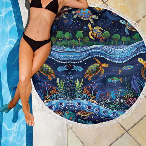 Australian Landscapes Beach Blanket Aboriginal Dreamtime Story