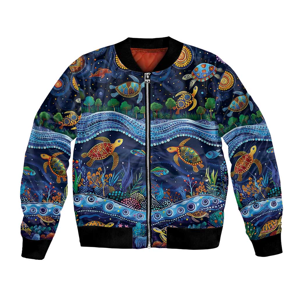 Australian Landscapes Bomber Jacket Aboriginal Dreamtime Story