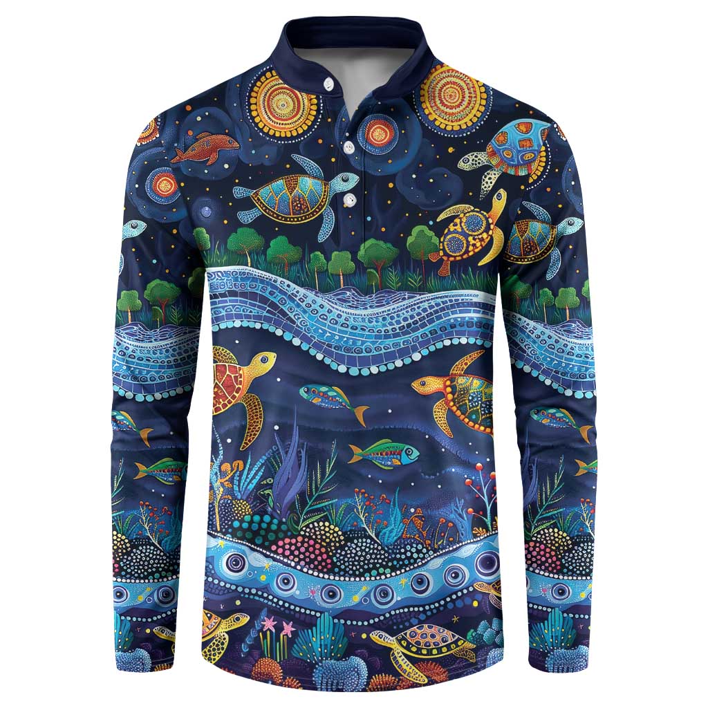 Australian Landscapes Button Sweatshirt Aboriginal Dreamtime Story