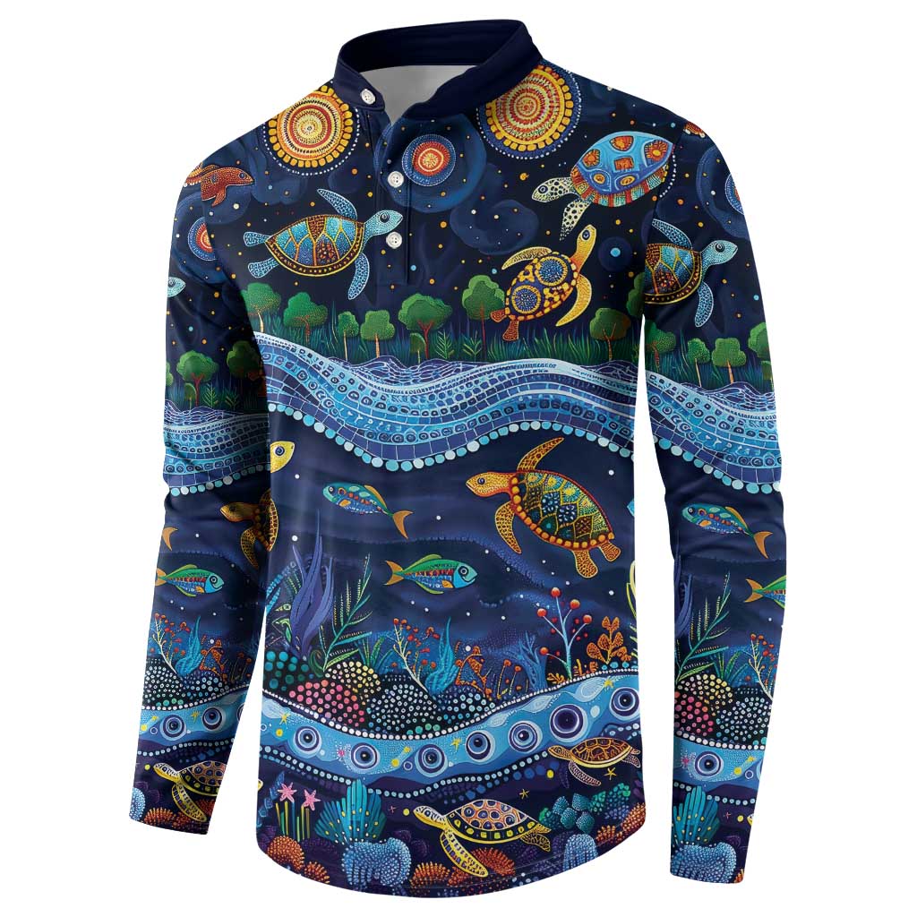 Australian Landscapes Button Sweatshirt Aboriginal Dreamtime Story