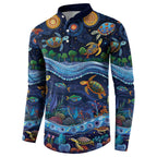Australian Landscapes Button Sweatshirt Aboriginal Dreamtime Story