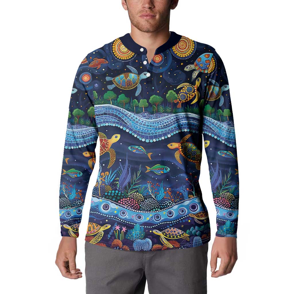 Australian Landscapes Button Sweatshirt Aboriginal Dreamtime Story