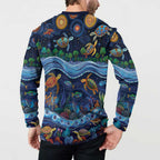Australian Landscapes Button Sweatshirt Aboriginal Dreamtime Story