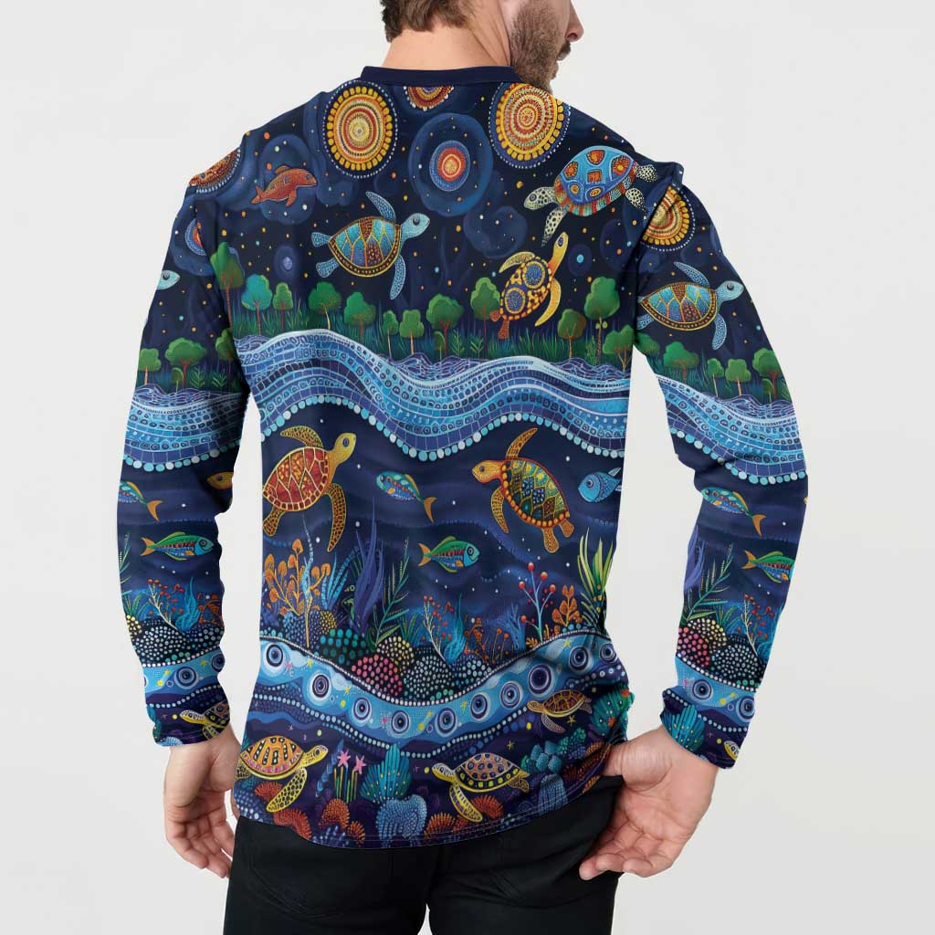 Australian Landscapes Button Sweatshirt Aboriginal Dreamtime Story
