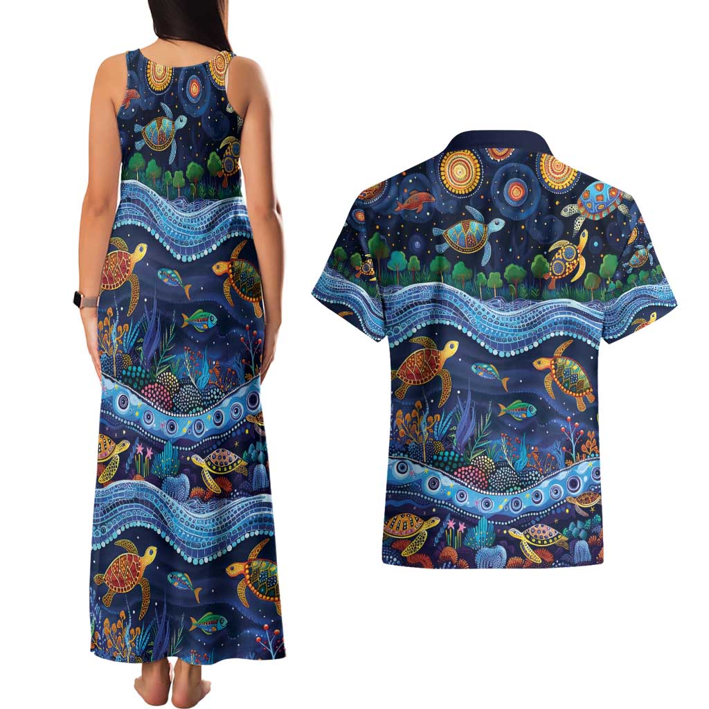 Australian Landscapes Couples Matching Tank Maxi Dress and Hawaiian Shirt Aboriginal Dreamtime Story