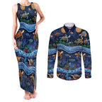 Australian Landscapes Couples Matching Tank Maxi Dress and Long Sleeve Button Shirt Aboriginal Dreamtime Story