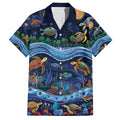 Australian Landscapes Family Matching Off The Shoulder Long Sleeve Dress and Hawaiian Shirt Aboriginal Dreamtime Story