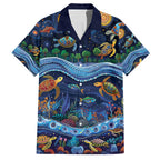 Australian Landscapes Family Matching Short Sleeve Bodycon Dress and Hawaiian Shirt Aboriginal Dreamtime Story