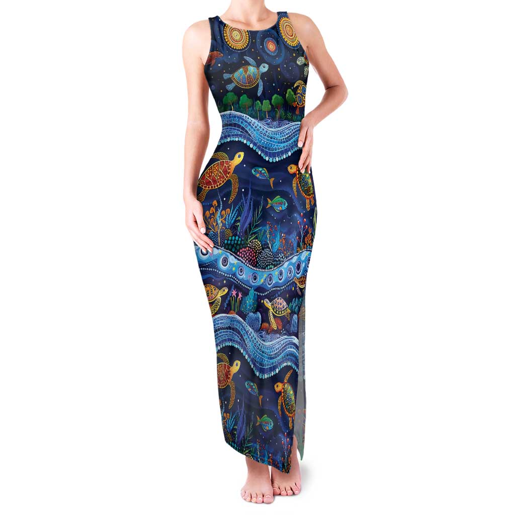 Australian Landscapes Family Matching Tank Maxi Dress and Hawaiian Shirt Aboriginal Dreamtime Story