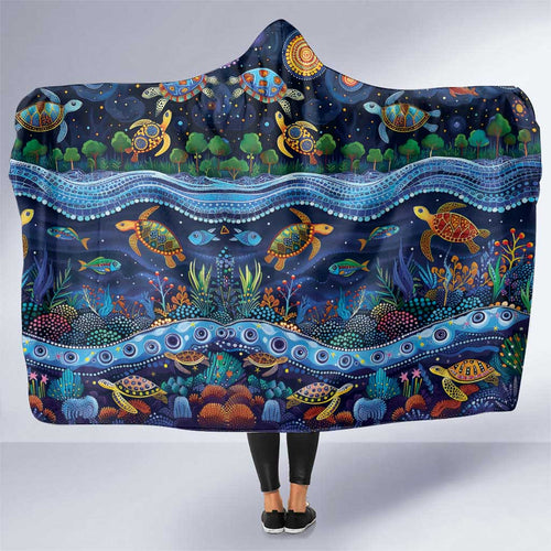 Australian Landscapes Hooded Blanket Aboriginal Dreamtime Story