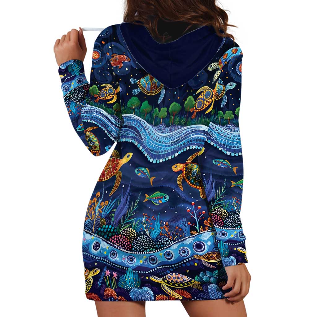 Australian Landscapes Hoodie Dress Aboriginal Dreamtime Story