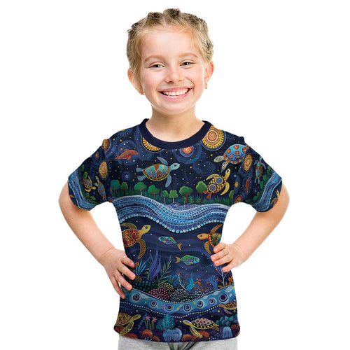 Australian Landscapes Kid T Shirt Aboriginal Dreamtime Story