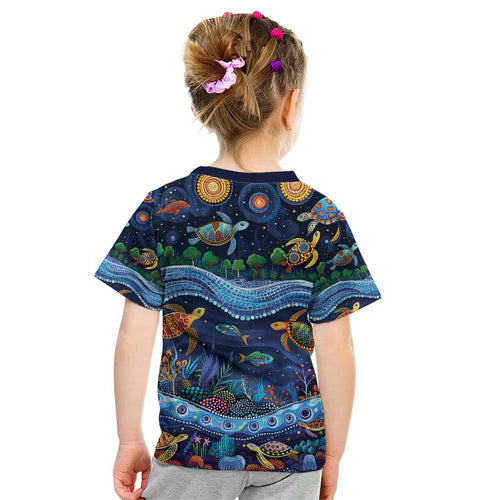 Australian Landscapes Kid T Shirt Aboriginal Dreamtime Story