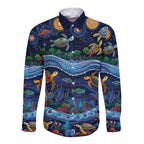Australian Landscapes Long Sleeve Button Shirt Aboriginal Dreamtime Story