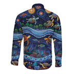 Australian Landscapes Long Sleeve Button Shirt Aboriginal Dreamtime Story