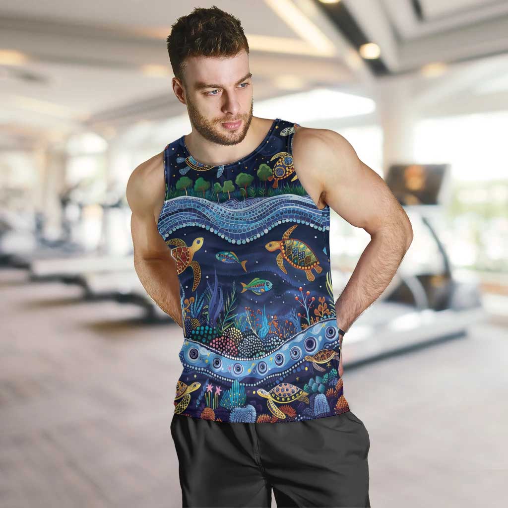 Australian Landscapes Men Tank Top Aboriginal Dreamtime Story