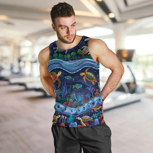 Australian Landscapes Men Tank Top Aboriginal Dreamtime Story