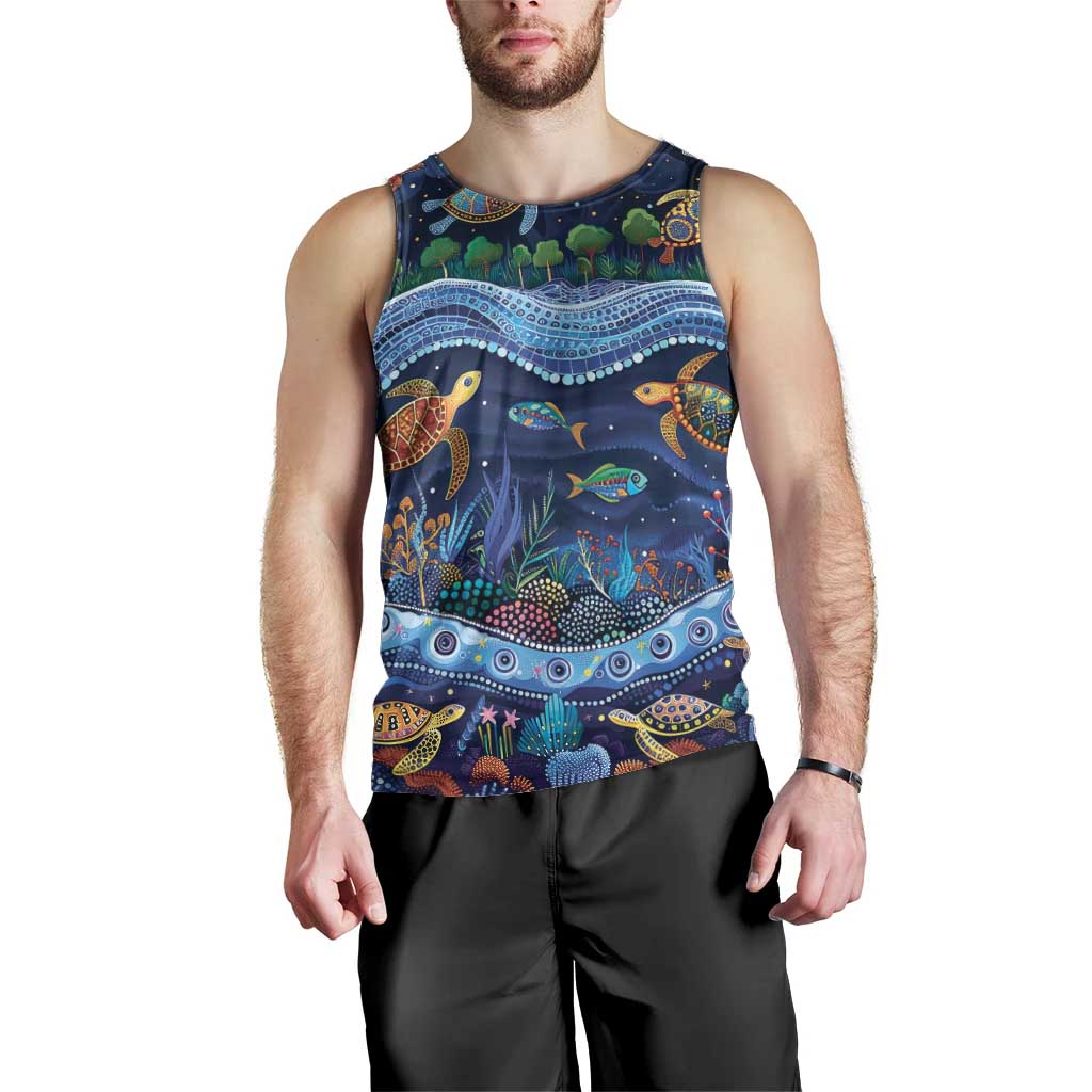 Australian Landscapes Men Tank Top Aboriginal Dreamtime Story