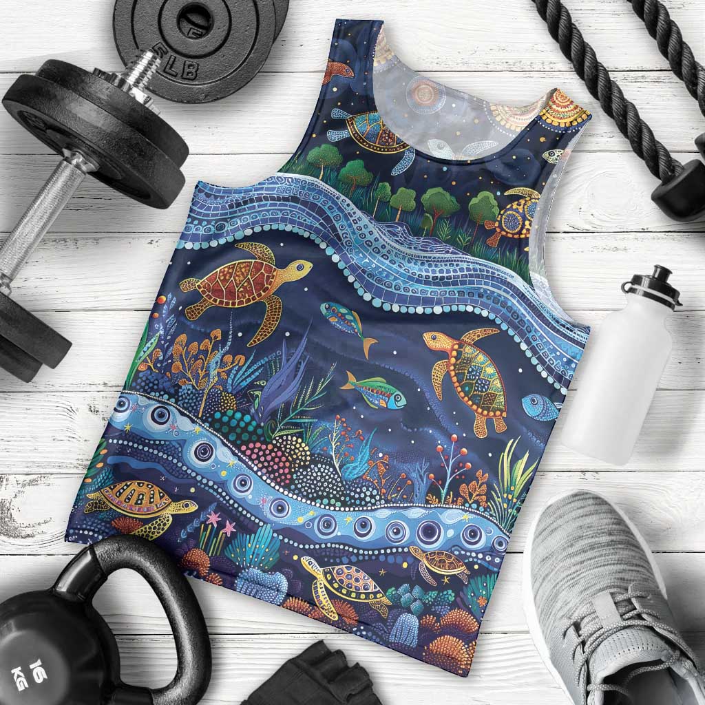 Australian Landscapes Men Tank Top Aboriginal Dreamtime Story