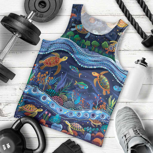 Australian Landscapes Men Tank Top Aboriginal Dreamtime Story