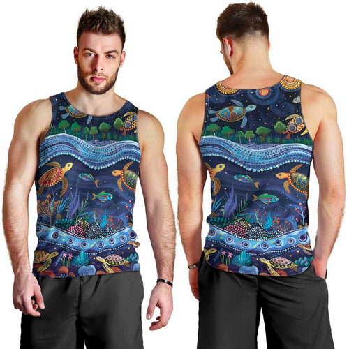 Australian Landscapes Men Tank Top Aboriginal Dreamtime Story